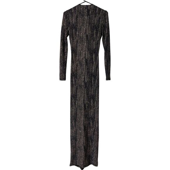 Marciano Alyssa Glittery Maxi Dress Front Slit Women's S - Jet Black Multi, NWT - Picture 5 of 13